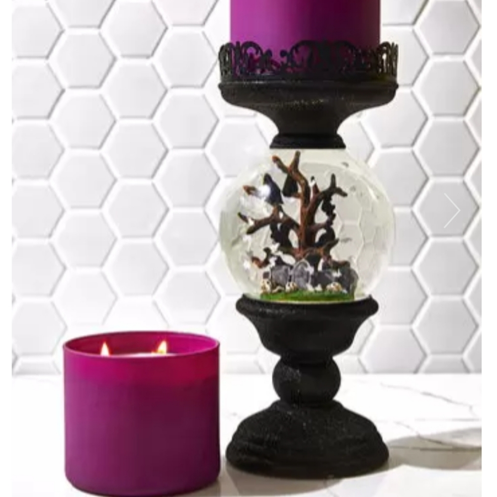 BBW WATER GLOBE CEMETERY PEDESTAL NWT